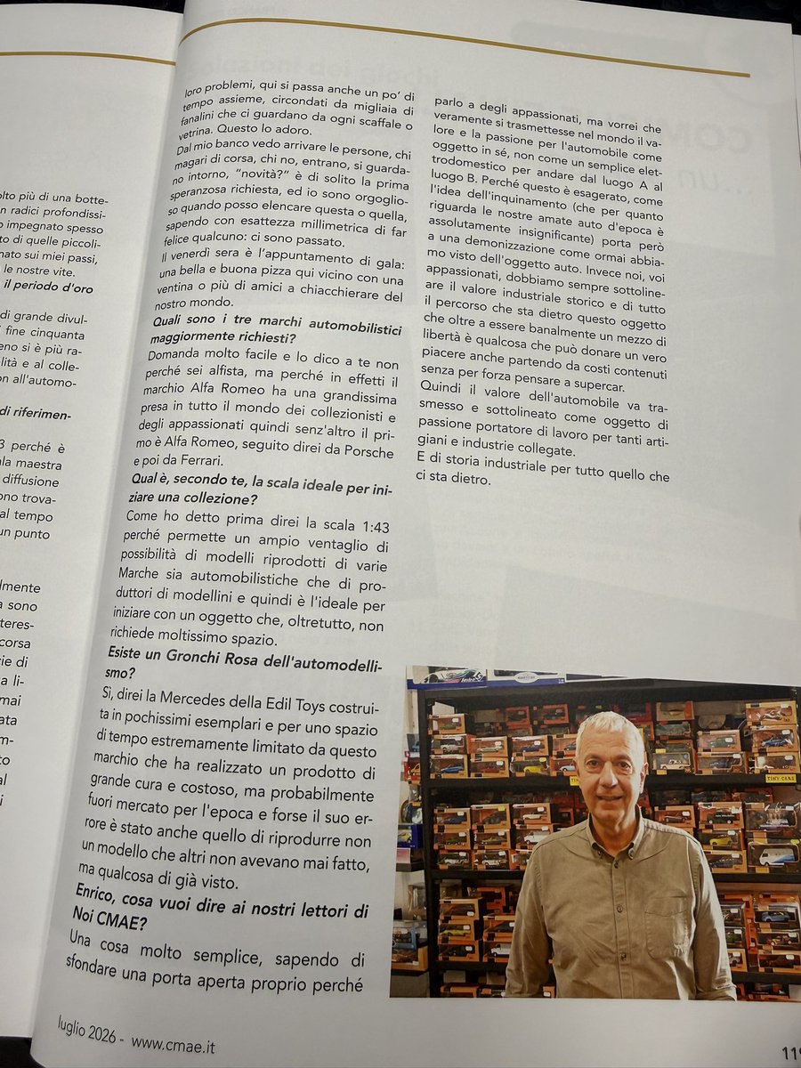 cars_tiny's tweet photo. Un grande onore e soddisfazione ricevere dal presidente del C.M.A.E. Angelo Masotti uno splendido servizio su Tiny Cars di Gippo Salvetti sul magazine di Luglio #tinycars #cmae #autodepoca #auto #car https://t.co/IFQdmpDpB1