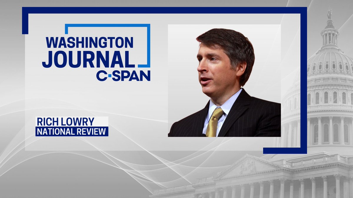 cspanwj's tweet photo. SUN | Rich Lowry, Editor in Chief of the National Review, discusses Campaign 2026 and political news of the week.

Watch LIVE at 8:00am ET! https://t.co/sflq7vMKXI