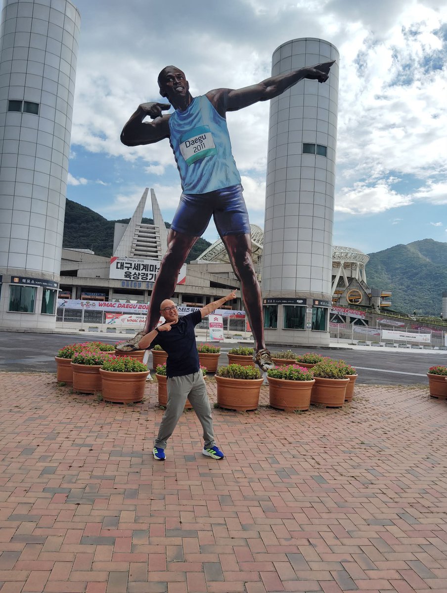 kojiisi's tweet photo. 世界マスターズ陸上・大邱2026🇯🇵🇰🇷

M50投てき五種に出場しました！
ヨーロッパ勢にボロボロにやられて、

ハンマー20.23m
砲丸9.63m
円盤30.15m
ヤリ41.40m
重量7.61m

総合11位。

世界には全く歯が立たず😂

次回オランダ🇳🇱でリベンジだ‼️

#世界マスターズ陸上
#ThrowsPentathlon https://t.co/U0JB0Zbn8u