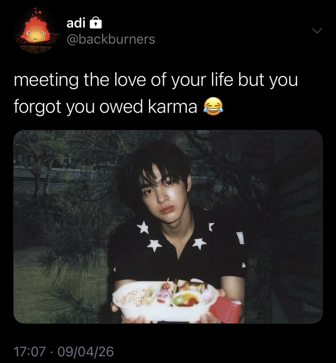wontoends's tweet photo. meeting the love of your life but you forgot you owed karma https://t.co/FVIqAeEI7N
