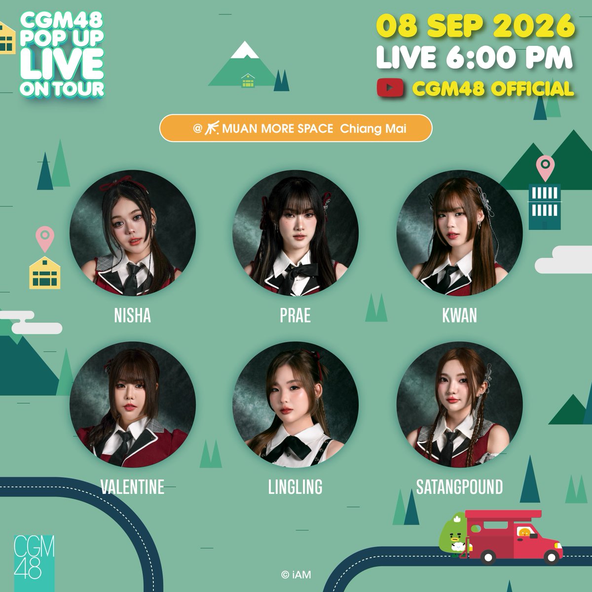 cgm48official's tweet photo. [💔🚗] #CGM48PopUpLiveOnTour

อิโมจินี้เพลงอะไรรร 🧩🎶
📅8 SEP 2026
@ MUAN MORE SPACE CHIANG MAI

[ Members ]
#NishaCGM48 #PraeCGM48​ #KwanCGM48​
#ValentineCGM48​ #LinglingCGM48 #SatangpoundCGM48​

#CGM48 https://t.co/dwiNgD0nXf