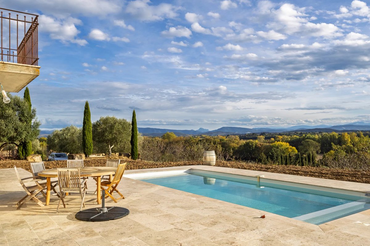 TimurNegru's tweet photo. Someone is selling 10.9 acres (4.4ha) of land with a working vineyard in the south of France for €900k ($1M).

The plot is planted with Grenache Blanc, Merlot, Côt (Malbec), Chardonnay and Pinot Gris. Right now the grapes go to a local co-op, so there's already income off the land, just not a bottled label yet.

The house is 230 sqm (2,476 sqft), 7 rooms/4 beds, with a pool and views of the Pyrenees. There's also a 90 sqm outbuilding with 5m+ ceilings that could work as a tasting room, events space, or workshop, + a garage and another 300 sqm building.

The winery side doesn't look fully built out yet, though there's already barrel storage and equipment on site. If you're thinking of launching your own small wine label, you've already got a head start.

Location wise, it's 15 min from Limoux and 30 min from Carcassonne. Property tax is €3k p/y.

Curious how much something like this costs in Napa?