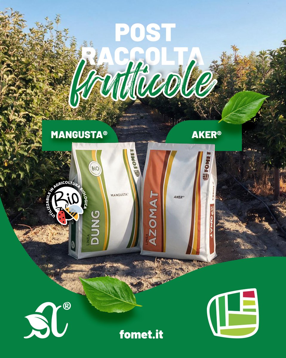fometfert's tweet photo. Nel post-raccolta delle frutticole 🍏 🍐  è fondamentale mantenere la vitalità del suolo e preparare le piante alla dormienza. 🌱
Tali obbiettivi possono essere facilmente raggiunti con l’uso di AKER® e MANGUSTA®!
https://t.co/3tslASljrP
#fomet #fertilizzanti  #postraccolta https://t.co/iiNj2LD0U6