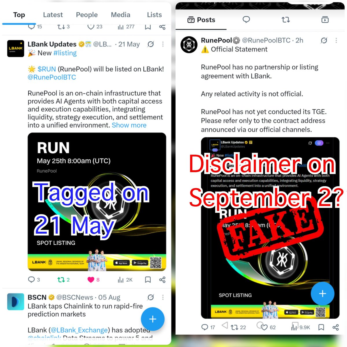 OAGA777's tweet photo. @RunePoolBTC @EchobitExchange You saw when @EchobitExchange tagged you but you didn't see when @LBankUpdates tagged you back in May 21.

WHO CAN NOW TRUST YOU? #LIARS AND #CHEATERS. YOU ROBBERS. EXPLAIN YOUR 3 MONTHS SILENCE OF YOUR NOT THIEVES AND CR*M*NALS😡 https://t.co/prahOXTLEF