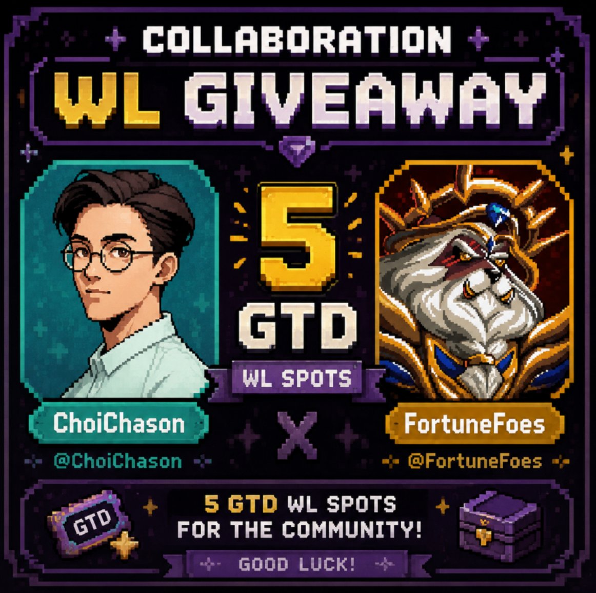 ChoiChason's tweet photo. 🔥 Giveaway

5 GTD Spots for @FortuneFoes 🔥

We’re excited to partner with 
@FortuneFoes
 ✦
The first RWA GameFi experience is coming to Robinhood Chain, bringing high-stakes battles and massive RWA rewards.

🎟️ We secured 5 GTD spots for our community!

To enter:
�� Follow 
@FortuneFoes
 & 
@ChoiChason 

✅ Like & Retweet 

✅  Drop your address 

Good luck everyone ⚔️