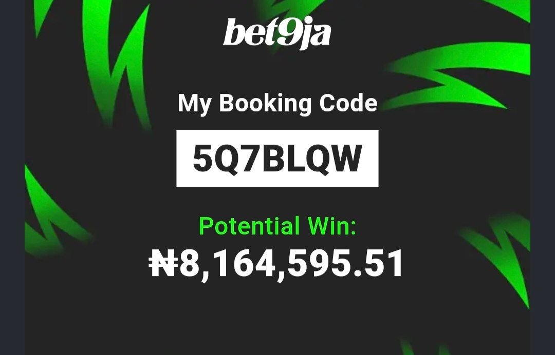 jujupunte's tweet photo. 5Q7BLQW  ,   5Q7C2SX  ,   5Q7DJB8

100000% Sure BANKER ▶️  5Q7B9HY

#Bet9jaCode https://t.co/jKszAFQkSC