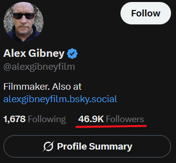 JJRestore11's tweet photo. @davidsirota @elonmusk @alexgibneyfilm "one of the world's best accountability journalists/documentarians"

He clearly isn't the best if no one has heard of him https://t.co/LG7kjpvYcs