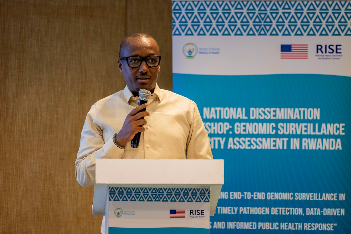 RBCRwanda's tweet photo. Today, Rwanda Biomedical Centre, together with partners, convened experts from laboratories, infectious diseases, and academia to discuss findings from the assessment of Rwanda’s capacity for genomic surveillance.

Opening the workshop, DG @CMuvunyi highlighted #Rwanda’s experience responding to outbreaks, supported by strong laboratories, disease surveillance, and a committed #healthworkforce. He stressed that genomic surveillance is more than technology; it helps us detect health threats early and protect our health workers, scientists, and communities.

Rwanda is investing in stronger #genomicsurveillance to detect outbreaks early, understand how diseases change, guide faster action, and use scientific evidence to make better public health decisions. This is a key investment in Rwanda’s #healthsecurity and preparedness.