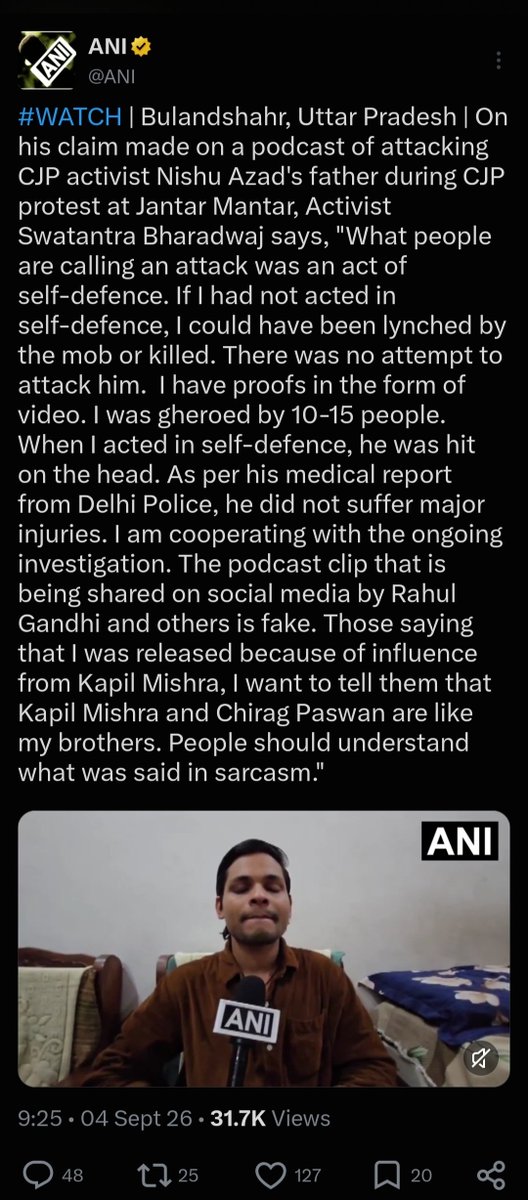 zoo_bear's tweet photo. Now that there is an FIR registered against Bharadwaj, Delhi police now knows which News Agency to get in touch with to find the location of this Right Wing goon. https://t.co/jmrl9ozl2w