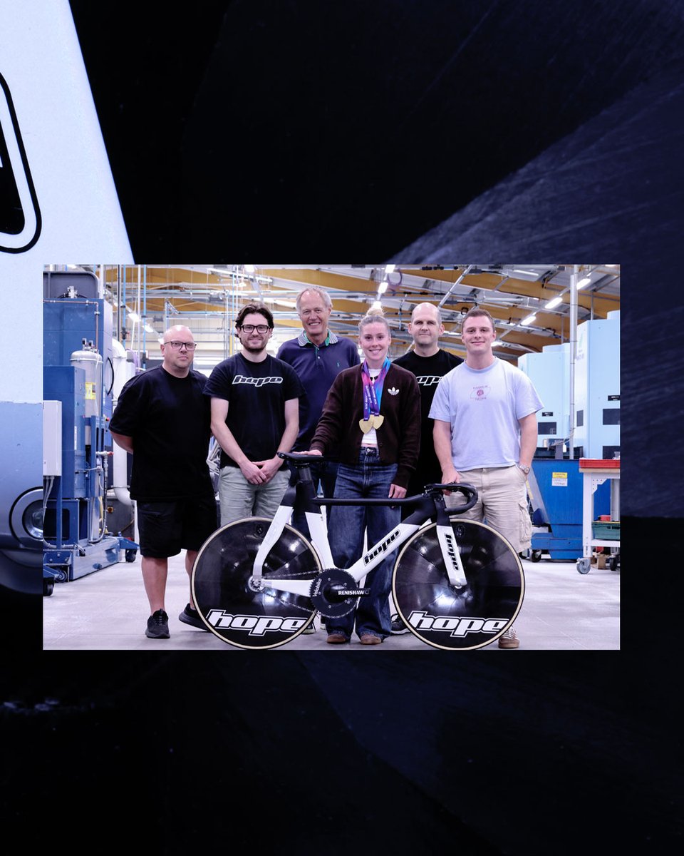 Hopetech's tweet photo. Not every day a couple of Olympians visit the Factory… \

Great to show Emma Finucane and Matt Richardson where their HB.Ts were made.

Emma also brought along her freshly won four Commonwealth gold medals 🥇🥇🥇🥇 https://t.co/ZGbVK39krQ