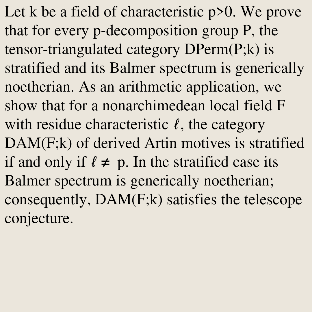 CategoryPapers's tweet photo. Stratification of Artin motives over local fields

Peng Xu
https://t.co/mll1hguiRd [𝚖𝚊𝚝𝚑.𝙲𝚃 𝚖𝚊𝚝𝚑.𝙰𝙶] https://t.co/4cAKsEIoTh