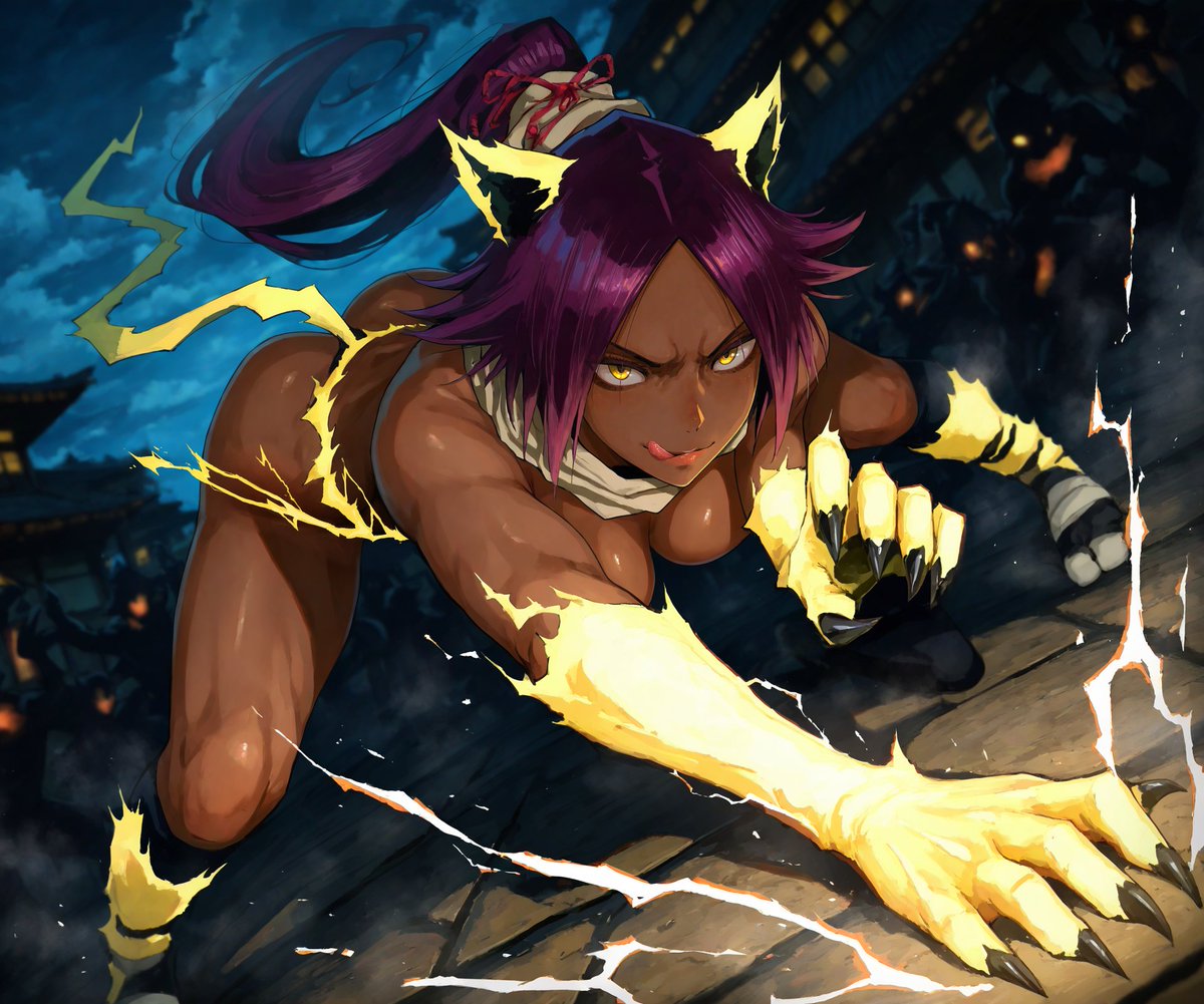 RaRuAI_safe's tweet photo. Yoruichi... Are You Switching Mics? 🐈‍⬛🎤

A karaoke night...

After all that singing, #Yoruichi from #Bleach seems to have discovered that maybe she prefers a different kind of microphone. 🔥

12 highly detailed NSFW image live on Patreon. https://t.co/5dBr9dypmV