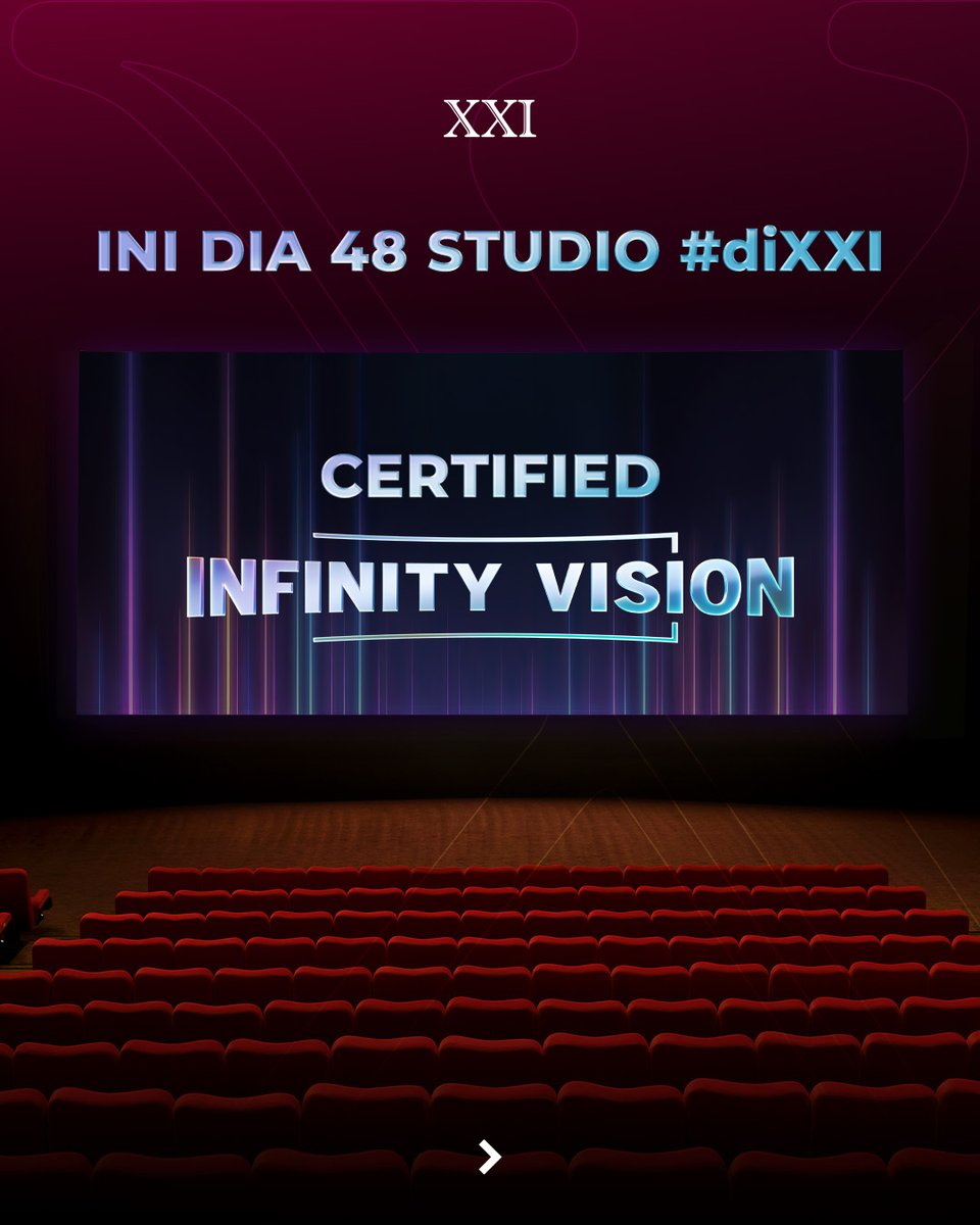 cinema21's tweet photo. ARE YOU READY FOR THE BIGGEST AVENGERS EXPERIENCE? 👀

Infinity Vision hadir di 48 studio Cinema XXI dengan layar besar, proyeksi terang, dan immersive sound!

Swipe buat cek lokasi lengkap Infinity Vision #diXXI, ya! https://t.co/2iIYRmI5TM