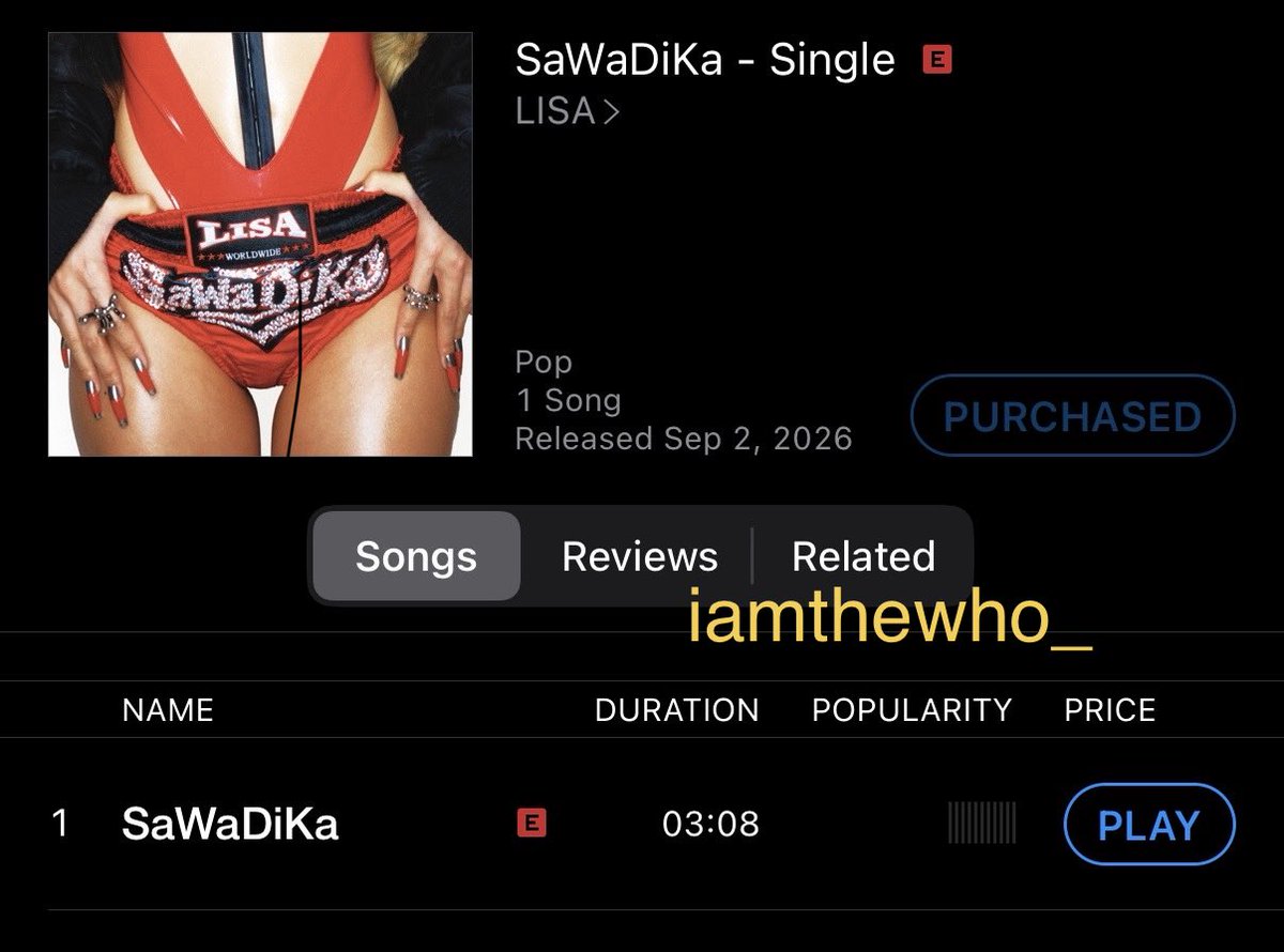 iamthewho_'s tweet photo. I purchased “SaWaDiKa” by #LISAon iTunes using 1 account and was funded by @TeamLisaPH assisted by @sunnysunlisa
SAWADIKA OUT NOW
#LISA_SaWaDiKa https://t.co/IbeaIX8otm