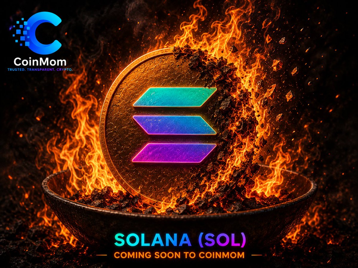CoinMomPay's tweet photo. 🚨 COINMOM UPDATE: SOLANA IS COMING! 🟣

We’ve been receiving tons of messages from our community asking us to add Solana (SOL) to CoinMom.
We’ve listened. 👀
After considering the demand from our community, Solana will be added to the list of cryptocurrencies available for purchase when CoinMom launches. 🚀
Our goal is simple: listen to our users, provide transparency, and make buying crypto easier.
More updates on the CoinMom launch are coming soon. 🔥
CoinMom Truth. Transparency. Crypto.
#CoinMom #Solana #SOL #Crypto #Bitcoin #CryptoCommunity #CryptoUpdate #ComingSoon