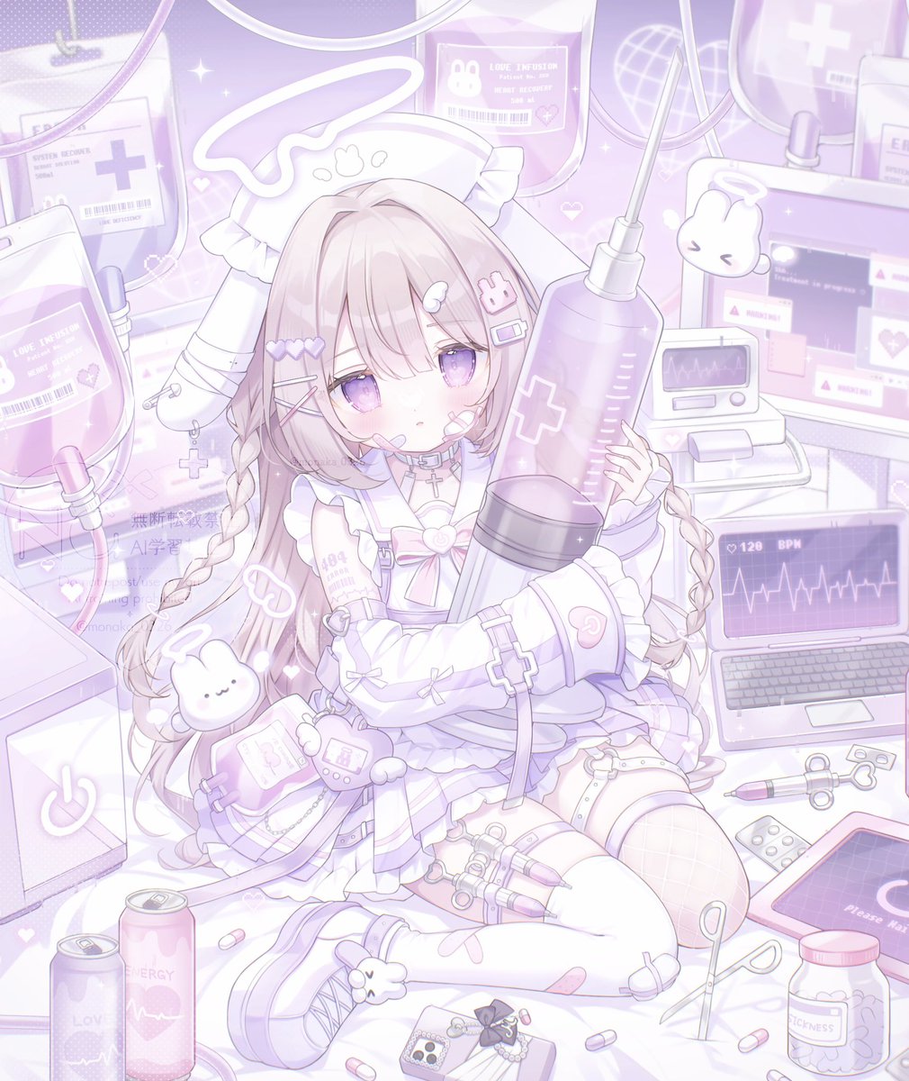 monaka_0326_'s tweet photo. サイバーナースもなかちゃん🐰💉💜 https://t.co/2L8mvJUC9G