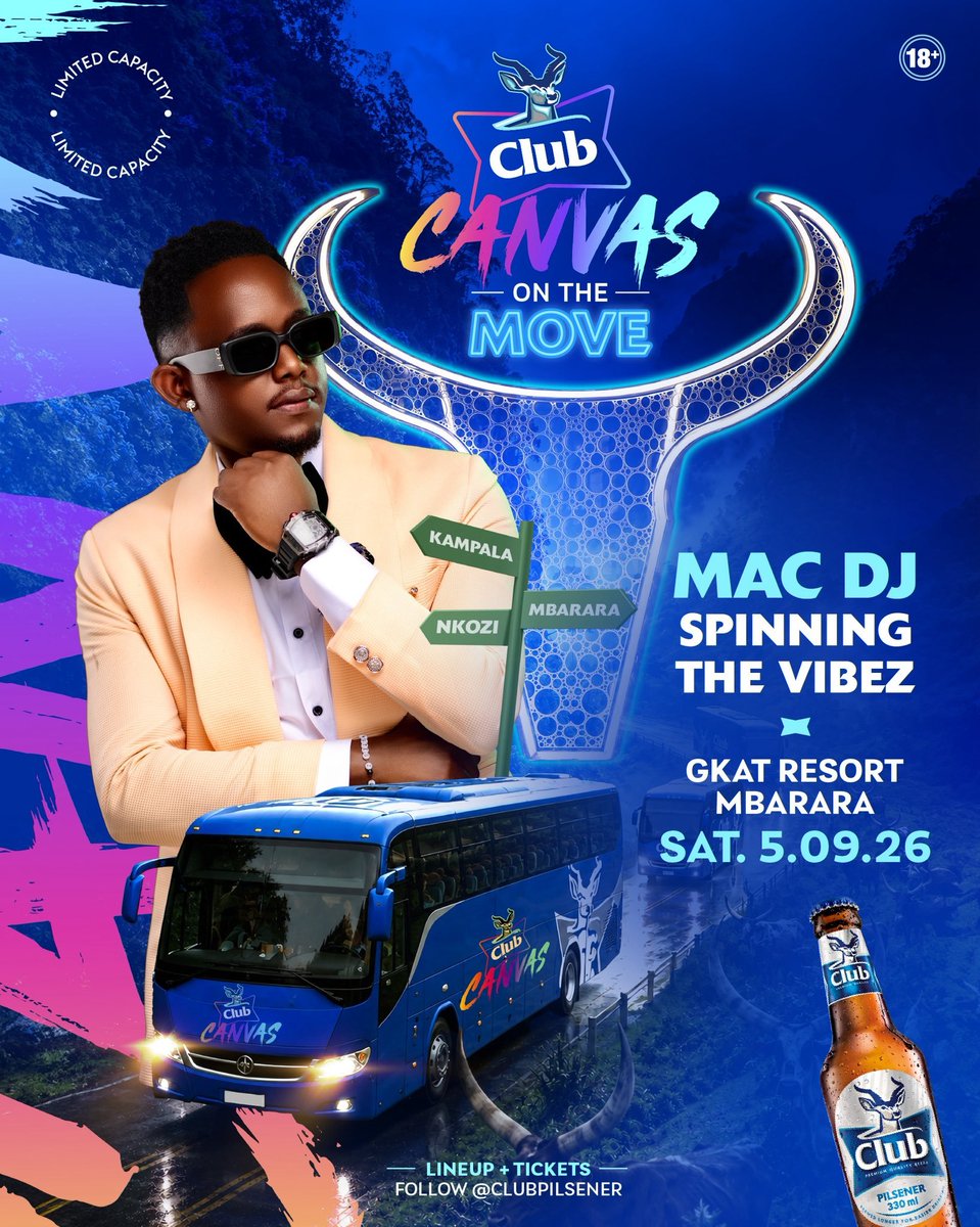 aggreykwangz's tweet photo. Calling all party people.
Club Canvas on the move, come witness your favorite DJs and MCs bring the house down at GKAT Resort Mbarara ( former Katatumba) tomorrow, Be there.
#ClubCanvas https://t.co/YZ2RiZjL1H