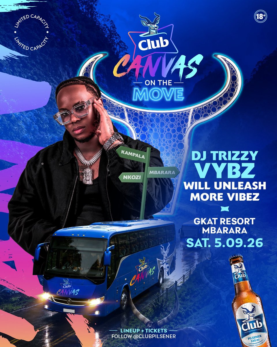 aggreykwangz's tweet photo. Calling all party people.
Club Canvas on the move, come witness your favorite DJs and MCs bring the house down at GKAT Resort Mbarara ( former Katatumba) tomorrow, Be there.
#ClubCanvas https://t.co/YZ2RiZjL1H