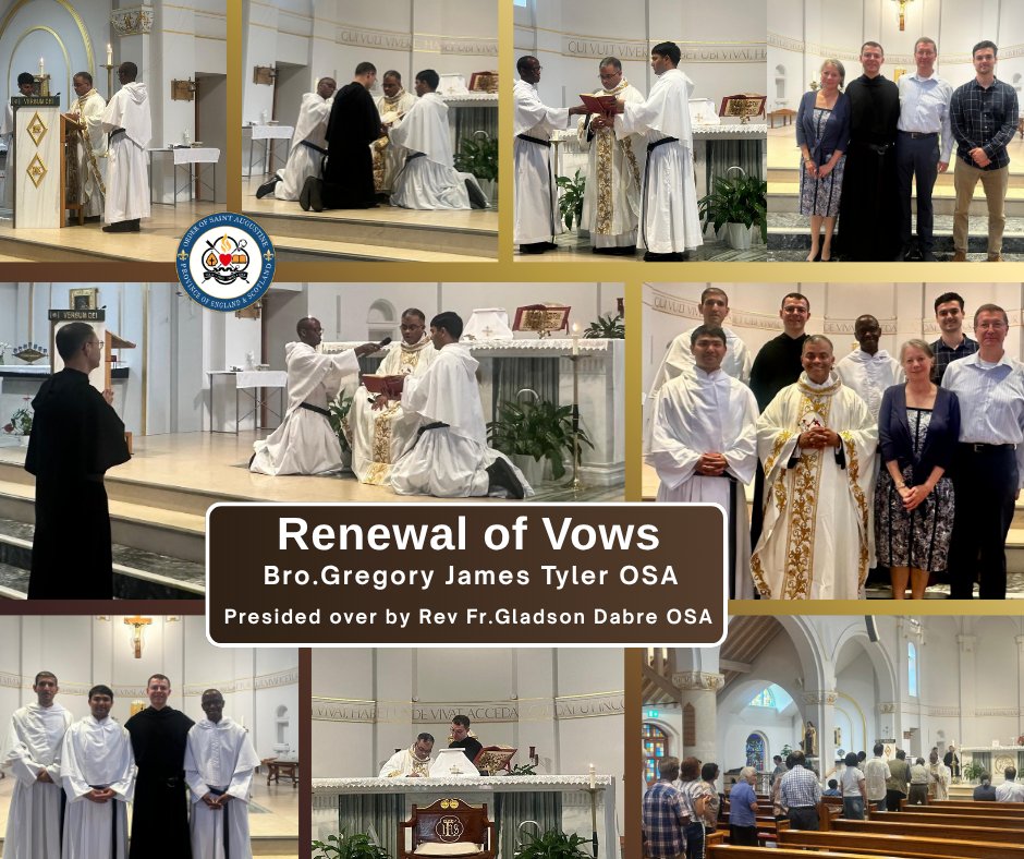 StAugustinesCtr's tweet photo. With joy, we thank God for Br Gregory Tyler OSA, who renewed his vows of poverty, chastity and obedience on 18 August. May his generous “yes” inspire others to follow Christ.
Is God stirring your restless heart? Come and see.
#Augustinians #OSA #Vocations #ComeAndSee https://t.co/fc0FEu5rN3