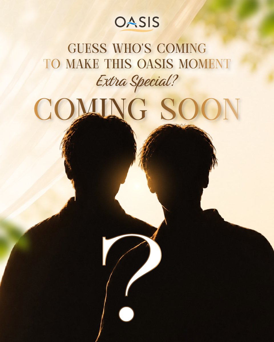 Oasis__Thailand's tweet photo. Guess who they are? 🤭✨
Can you guess who’s coming to surprise everyone in
a special OASIS campaign? Get ready to escape
the everyday and share some lovely moments together.

Hint: J _ _ _ _ D _ _ _

Take your best guess and stay tuned for more details
and a chance to join an exclusive private event coming soon!✨

#Oasis #Oasisthailand #Skinoasis #ฉีดฟินยุงบินหนี