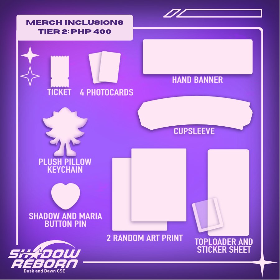 ShadowRebornCSE's tweet photo. 𝗘𝗺𝗯𝗿𝗮𝗰𝗲 𝘁𝗵𝗲 𝘂𝗹𝘁𝗶𝗺𝗮𝘁𝗲 𝗹𝗶𝗳𝗲𝗳𝗼𝗿𝗺🔥
With our event merch kit! Here's a preview of our merch inclusions, register now to get yours!

REGISTER HERE: https://t.co/KwkmIcHRKv

#shadowreborncse #shadowrebornduskanddawn #ShadowCSE2026 #ShadowTheHedgehog https://t.co/HznbzJBwLx