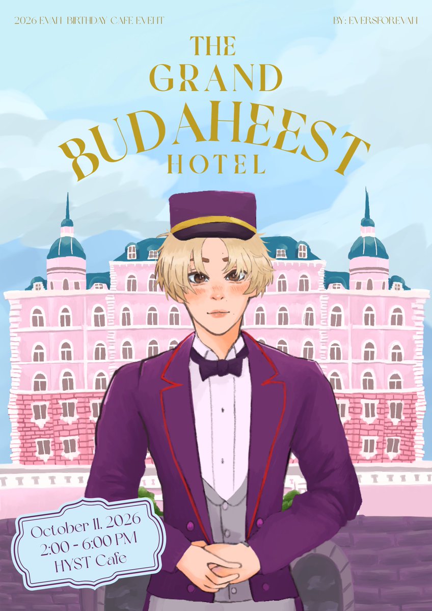 eversforevan's tweet photo. 🎀🏨 A MOST DISTINGUISHED INVITATION 🏨🎀 

Monsieur Evan awaits your arrival. ✨ Kindly complete our Registration Form and reserve your place among our esteemed guests. 

Please ensure that all information is filled out accurately and completely. Our concierge team together with Monsieur Evan awaits your arrival with the utmost elegance, efficiency, and perhaps a few unexpected adventures. 🛎️🌸 

📝 Register here:

Sponsor's Registration: https://t.co/q63hDH3Lq9

General Registration: https://t.co/ReDikMYWs3

Your room awaits. Your adventure begins. 🛎️🌸

With warmest regards, 
🎀 The Grand BudaHEEst Concierge

#GrandBudaHEEstCSE #MadeForEvan #HappyEvanDay #HappyHeeseungDay #EVAN #에반 #HEESEUNG #희승
