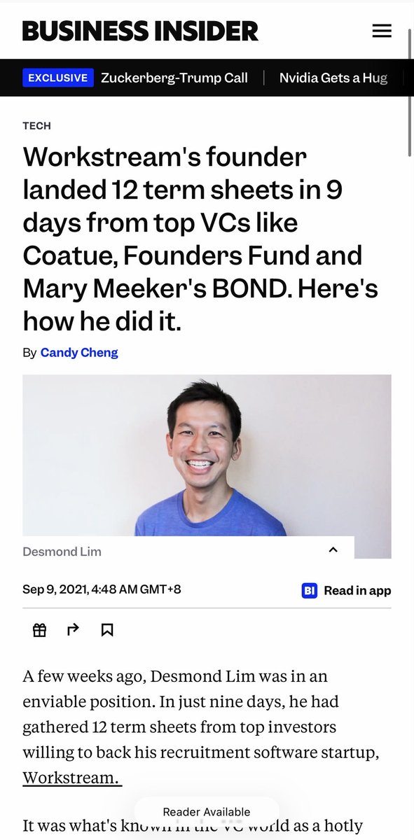 mynameisdesmond's tweet photo. 126 investors turned me down during my first fundraise 😤

A few years later, we received 12 term sheets in 9 days fr Founders Fund, Kleiner, Lightspeed & more, raising $48 M.

3 things I learned:
- Do not pitch investors the same way you pitch customers. Big mistake.

- Raise when you can, not when you need

- When fundraising, give it 100%. When you’re not, give it 0%.

I’ve now raised $120M and will share the worst & best learnings over next few posts!

What fundraising question should I answer first?