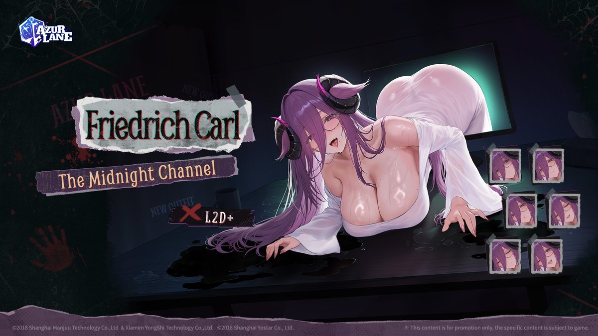 AzurLane_EN's tweet photo. ✠The Midnight Channel✠

Heeheehee... I found you, little one. Once I'm out of here... I'll caress you, my beloved, with these chilly fingers...♥

KMS Friedrich Carl is changing into her new L2D+ attire. She will grace your dock in the near future, Commander.

#AzurLane #Yostar https://t.co/0qK46X8Hs9