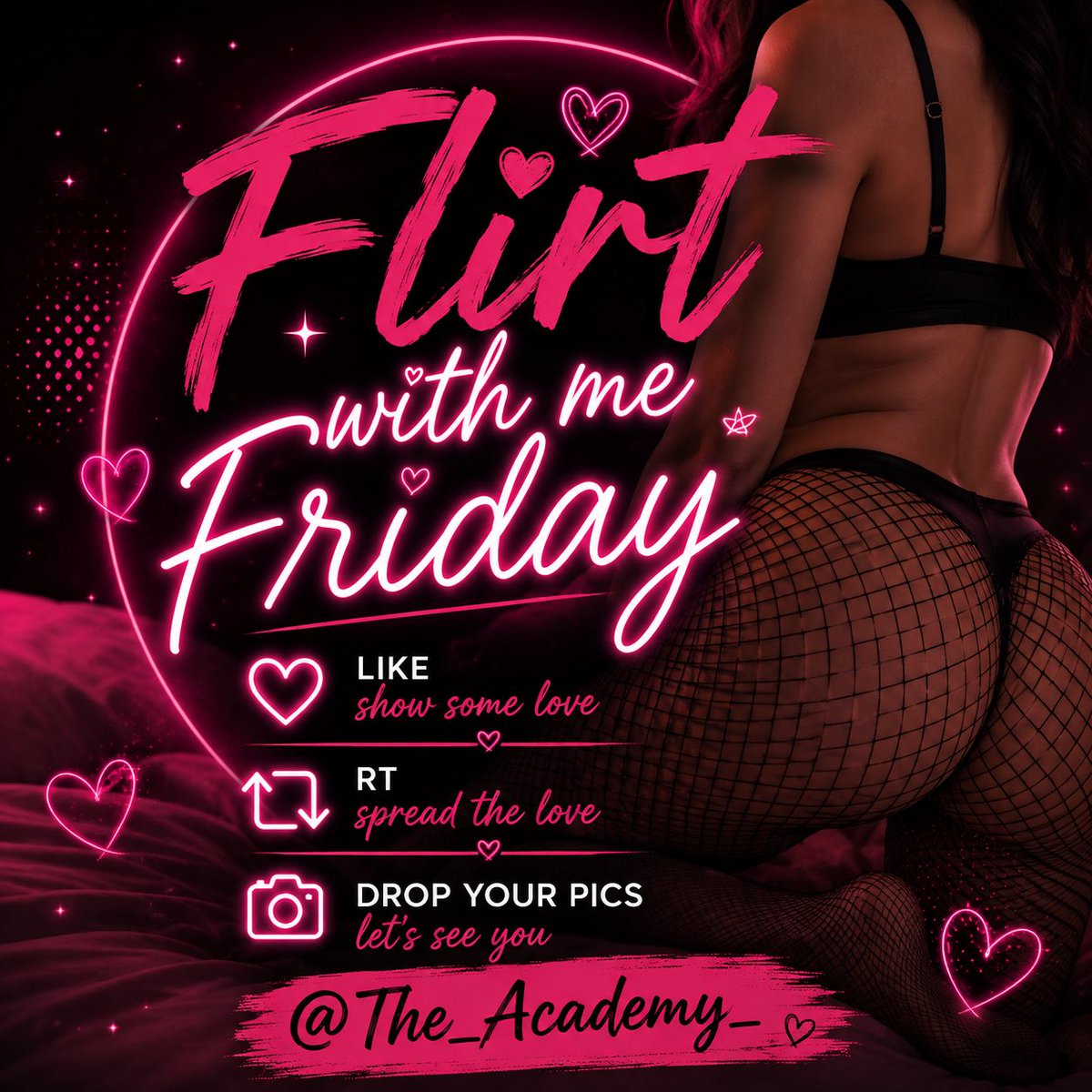 The__Academy_'s tweet photo. FLIRT WITH ME FRIDAY 💕

Feeling a little flirty today?
Cone keep us company 😘

❤️ Like
🔁 RT &amp; spread the flirting
📸 Drop your pics below — let’s see who can catch our attention 👀🔥

Tag your favourite creators &amp; let’s make the timeline a little more interesting 💋 https://t.co/C6WgFYesdu