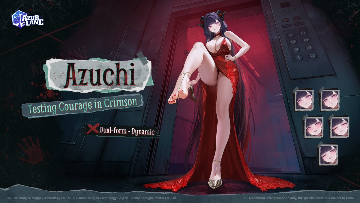 AzurLane_EN's tweet photo. ❀Testing Courage in Crimson❀

Welcome... to the forgotten floor. Heheh, don't close the door now. Let me see that pretty face of yours... I've been waiting for you for so long,♪

IJN Azuchi is changing into her new Dual-Form attire. She will grace your dock in the near future, Commander.

#AzurLane #Yostar