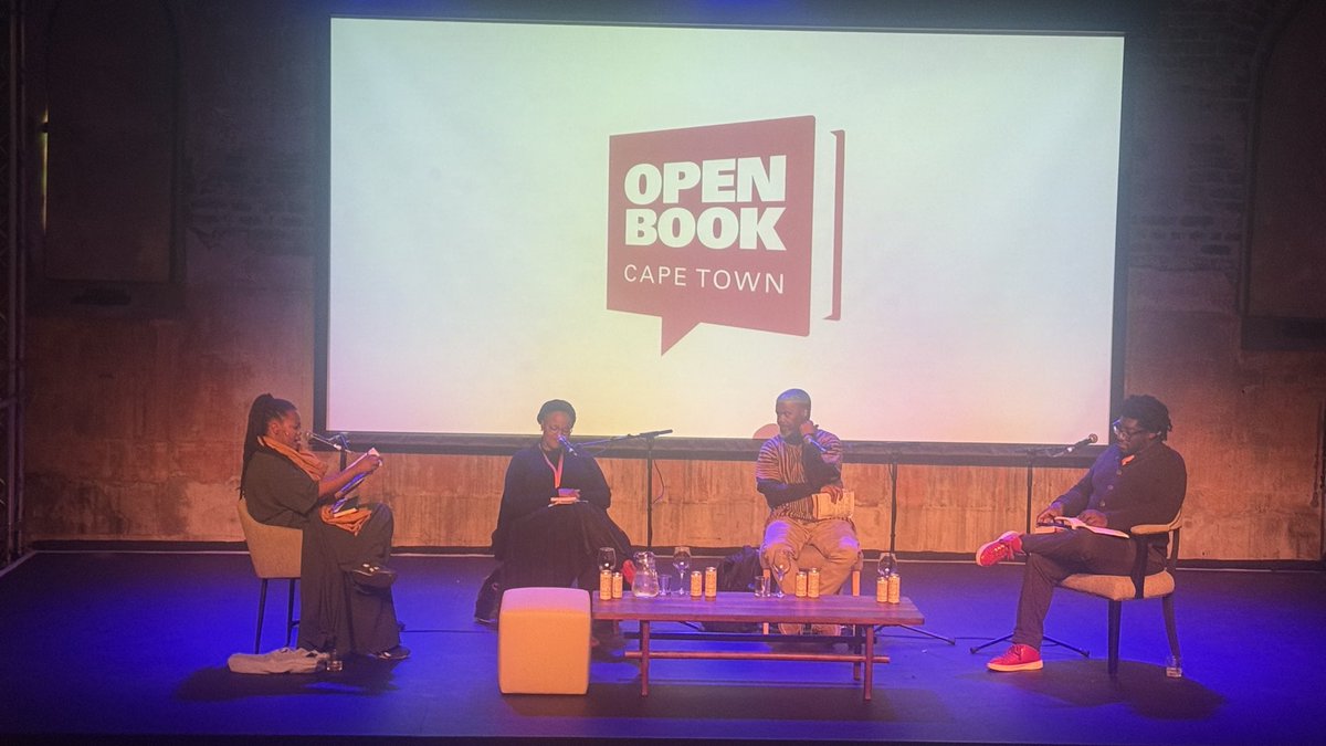 feminist_rogue's tweet photo. “Filling in the Gaps” where Wamui Mbao speaks to Lulama Mali on her debut memoir, Athambile Masola on her recently translated award-winning poetry collection and Bonile Ngqiyaza on his short story collection. Day one of @OpenBookFest is off to a phenomenal start. #OBF2026 https://t.co/y6oEEKDItd