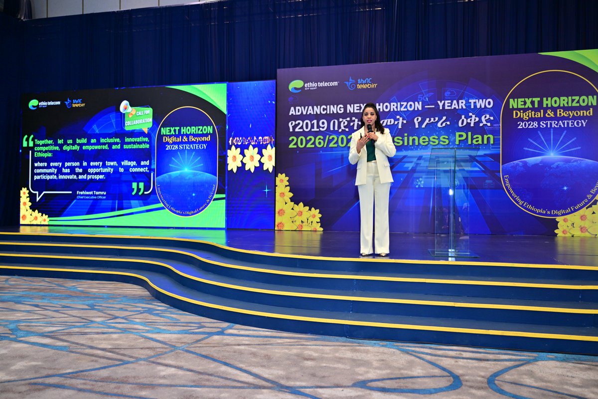 telebirr's tweet photo. Ethio telecom remains committed to driving Ethiopia's digital economy and unlocking new opportunities within the regional and global digital landscapes.

Read more: https://t.co/xgDfzGGZeo

#Ethiotelecom #telebirr #NextHorizon #DigitalAfrica #GSMA #ITU #OECD #G6countries https://t.co/ZExA9AqKgD
