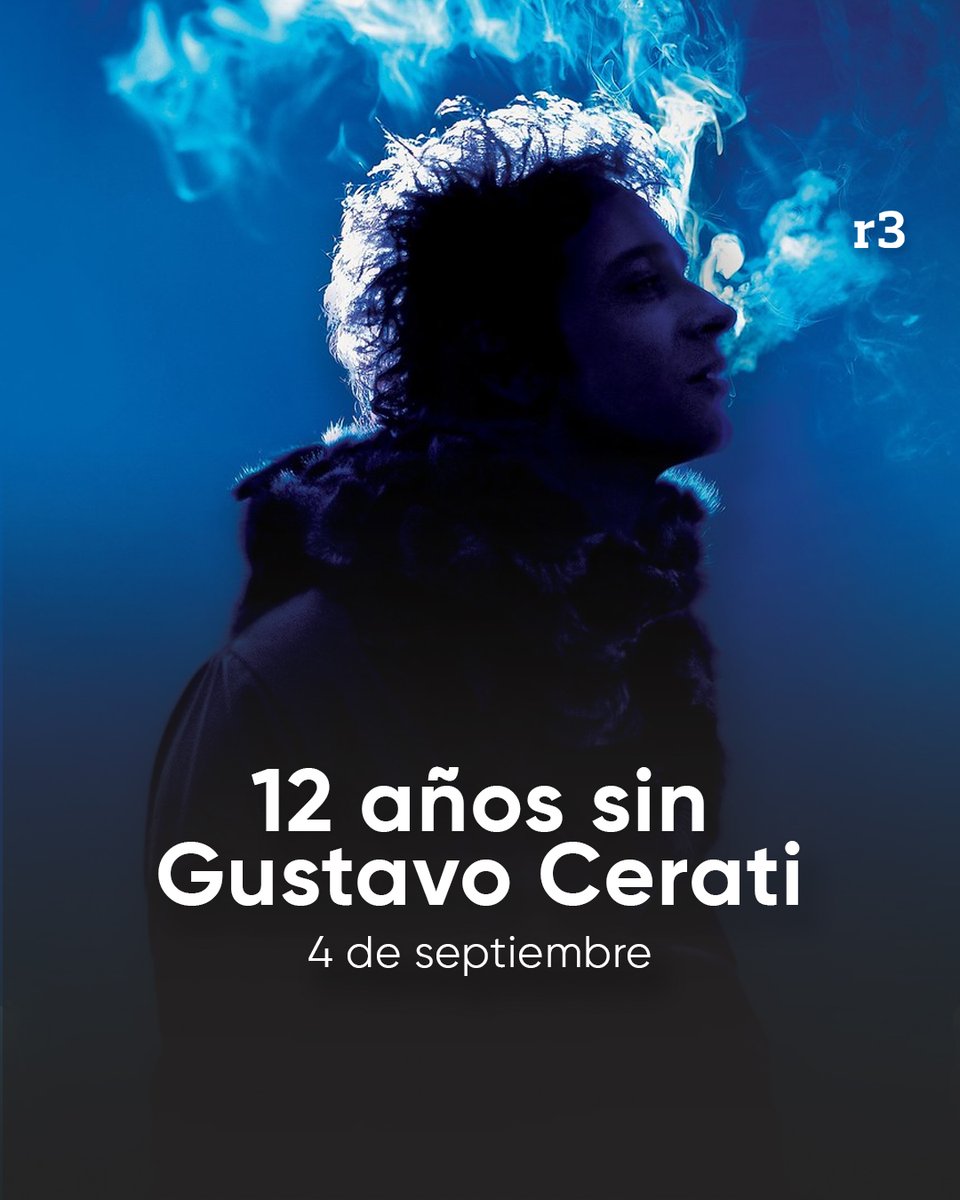Rosariotres's tweet photo. ⚫ 12 AÑOS SIN CERATI ⚫

😔 Este 4 de septiembre se cumplen 12 años de la muerte de Gustavo Cerati. El artista falleció en 2014, a los 55 años, tras permanecer 1.571 días en coma.

🏥 El músico había sufrido un ACV en mayo de 2010, luego de su último show en Caracas. Meses después fue trasladado a la Clínica ALCLA de Buenos Aires, donde permaneció internado hasta su muerte.

🎵 Referente indiscutido del rock argentino y latinoamericano, tanto con Soda Stereo como en su carrera solista, Cerati dejó un legado que atravesó, atraviesa y atravesará generaciones.

GRACIAS TOTALES