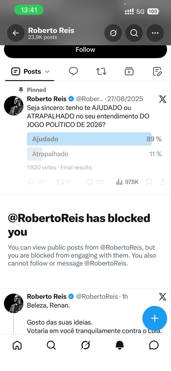 rafaelbca's tweet photo. O @RobertoReis falar de respeitar quem pensa diferente é uma piada. O cara q ñ aguenta o contraditório. Fui bloqueado logo após a msg abaixo. Hahaha… os argumentos desses caras q estão acostumados a lidar com pessoas q fazem da política um negócio pessoal. Ele não consegue entender a lógica de quem faz política por convicção e valores. Não somos feitos do msm material q vcs. Pessoas com a sua mentalidade arruinou o futuro de gerações de um país q deveria estar entre as 5 melhores nações do mundo.

Sendo ele um dos assessores do Flávio, ñ me espanta q essa turma fuja do debate como o diabo foge da cruz.