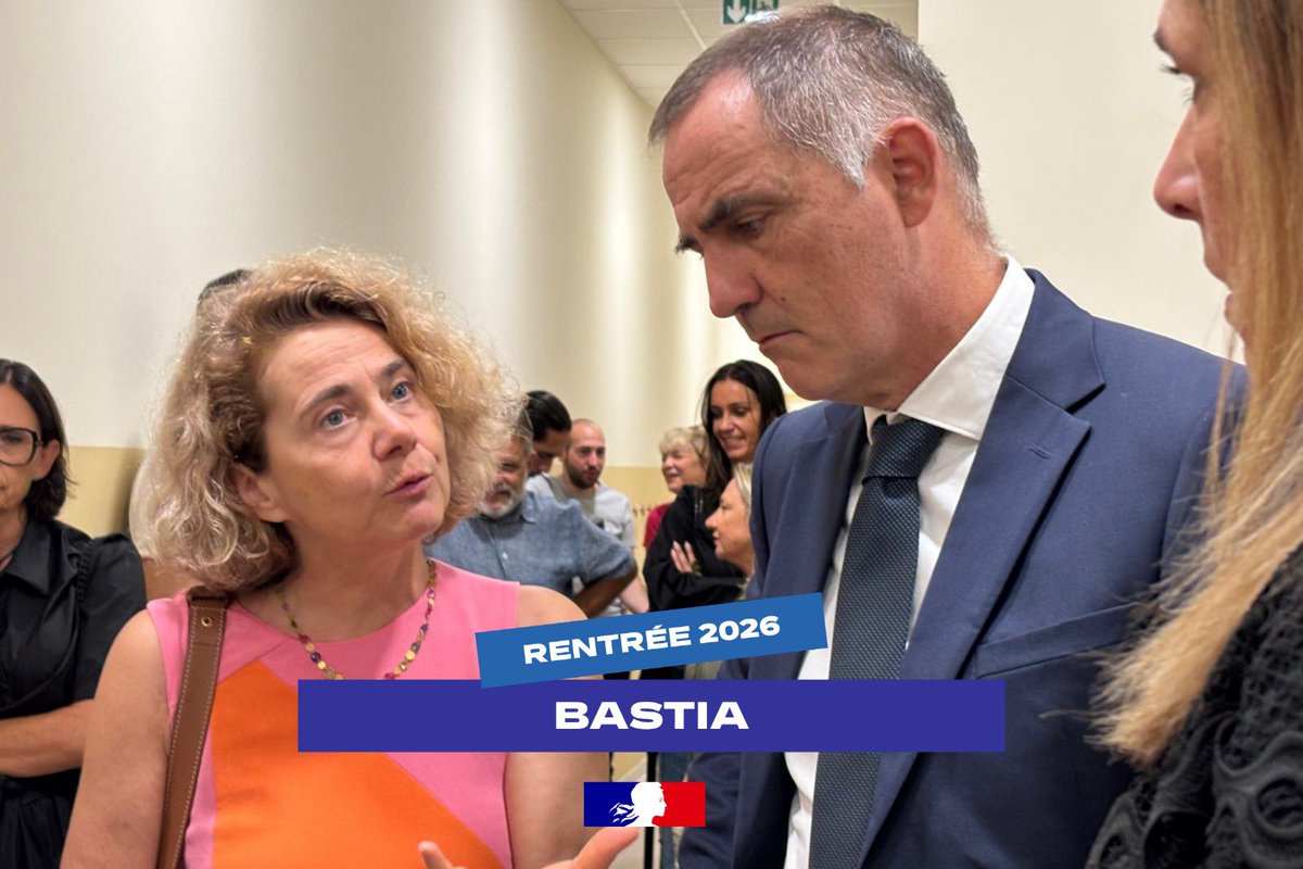 accorse's tweet photo. Rentrée des classes 2026 | Acte 2 📚

Aujourd’hui, la rectrice de Corse Nathalie Mons s’est rendue à l’École Gaudin de Bastia, en compagnie du maire de Bastia, Gilles Simeoni, de la conseillère exécutive de Corse en charge de l’éducation, Lauda Guidicelli-Sbraggia, https://t.co/Evk5dBodrU