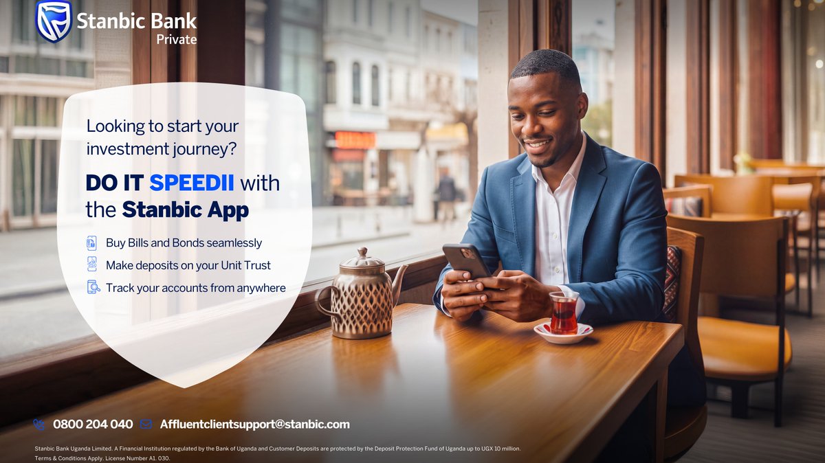 stanbicug's tweet photo. Smart investing is now at your fingertips. Get started with Bills &amp; Bonds on the Stanbic App.