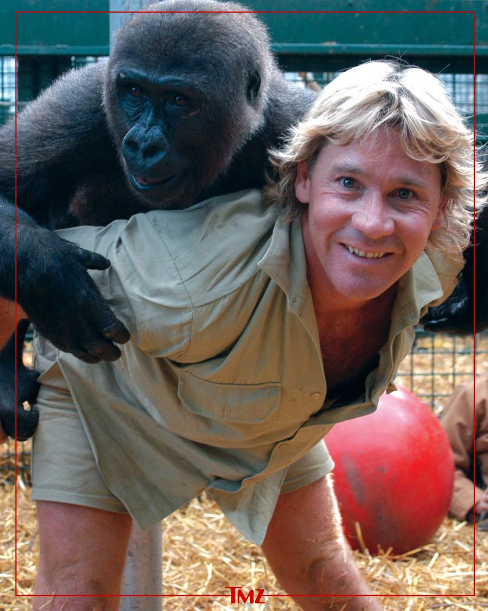 TMZ's tweet photo. 💔🐒 Rest in peace to legendary "Crocodile Hunter" Steve Irwin, who we lost twenty years ago today. https://t.co/pKdD1rD3vd
