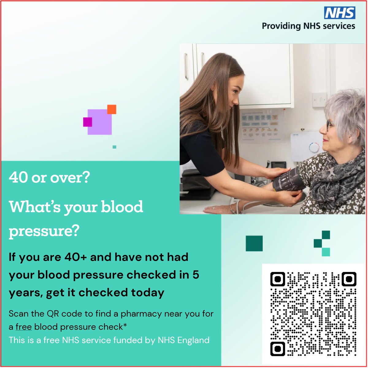 PharmacyHumber's tweet photo. Adults 40 years and over are advised to have their blood pressure checked every 5 years🩸

📈 Get your blood pressure checked today. 

🔍 Find a pharmacy near you that offers free blood pressure checks 

👉 https://t.co/gZ7X5d2JKn https://t.co/E32YT582oY