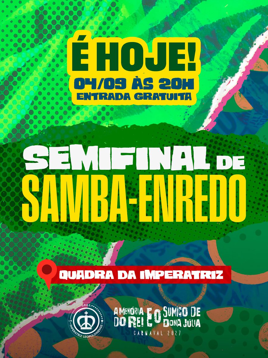 oficialgresil's tweet photo. Sexta-feira amanheceu linda demais e hoje à noite, descobriremos juntinhos na Professor Lacé, quais serão os três sambas que farão a nossa Grande Final no dia 18. E aí?! Pra quem vai sua torcida?!✨

Nos vemos logo mais ;)
#VemPraRamos https://t.co/lVIaRhnTiL
