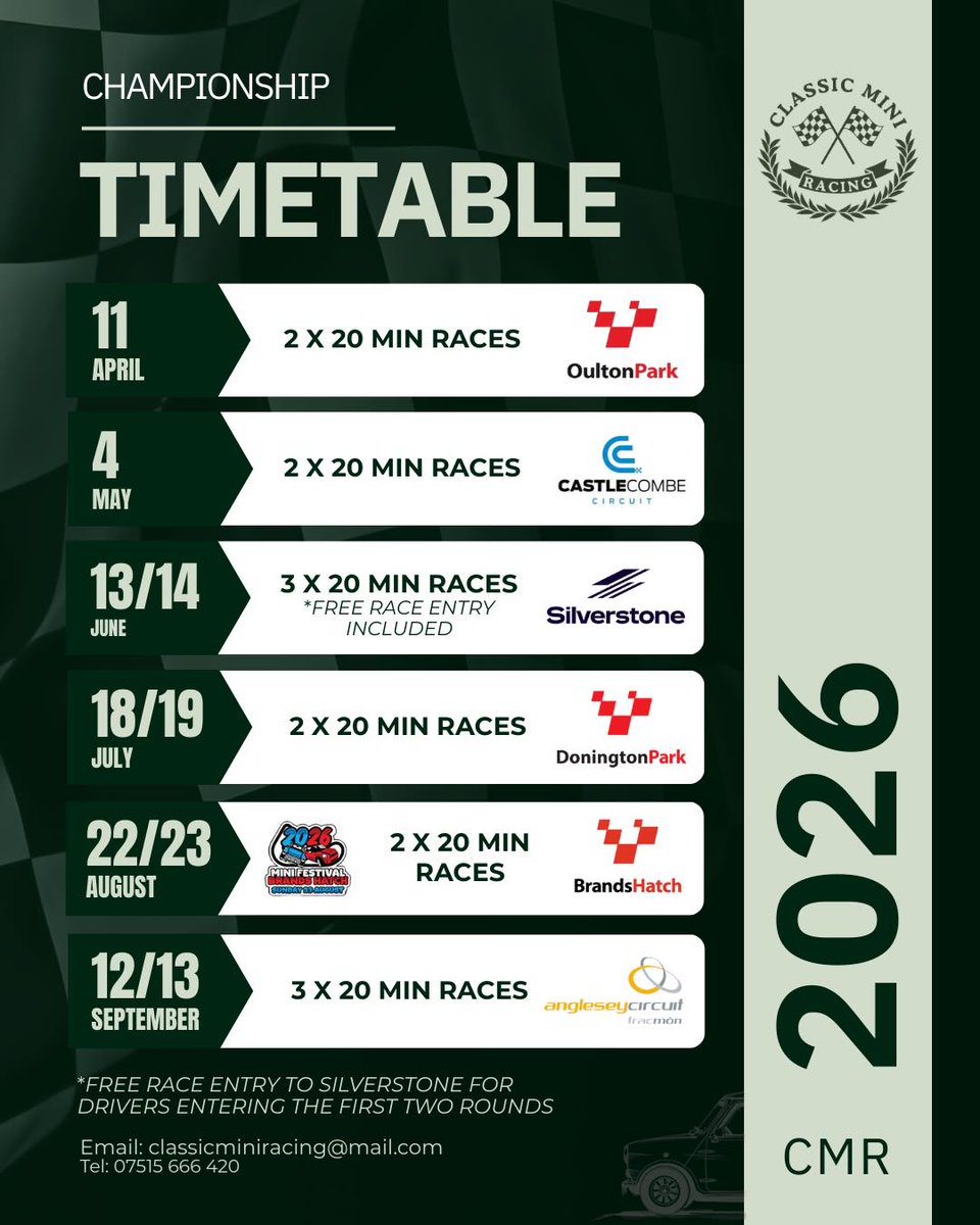 FaustoSwiabtq's tweet photo. One month until we roll into Oulton Park and see that first CMR grid line up! Six events. Fourteen races. One amazing season. April 11 is coming—join us online, in the paddock, and on the grid. https://t.co/LxvAHkjEVG