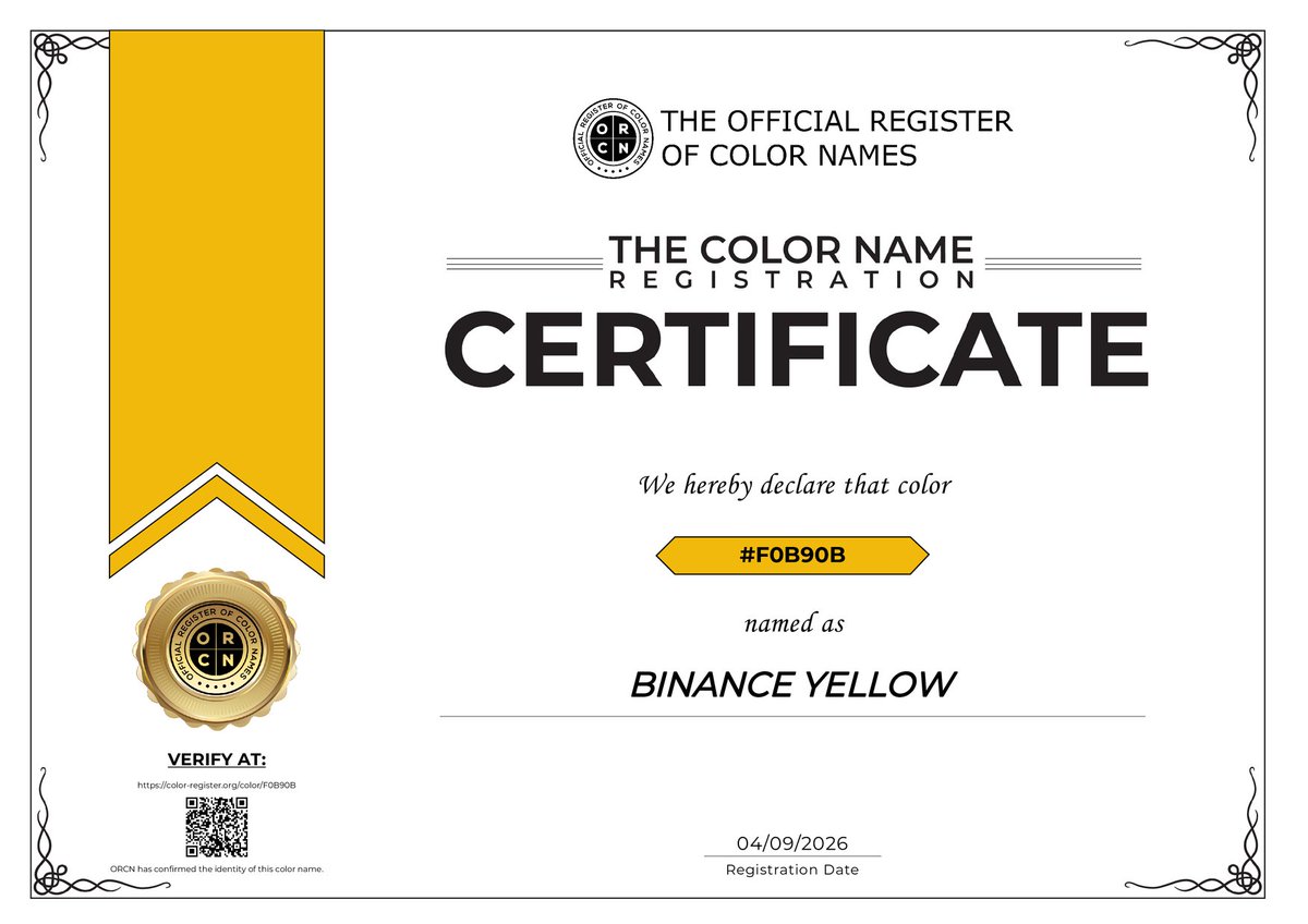 YellowOnBSC's tweet photo. #F0B90B BINANCE YELLOW 💛 https://t.co/sefeWQX8ri