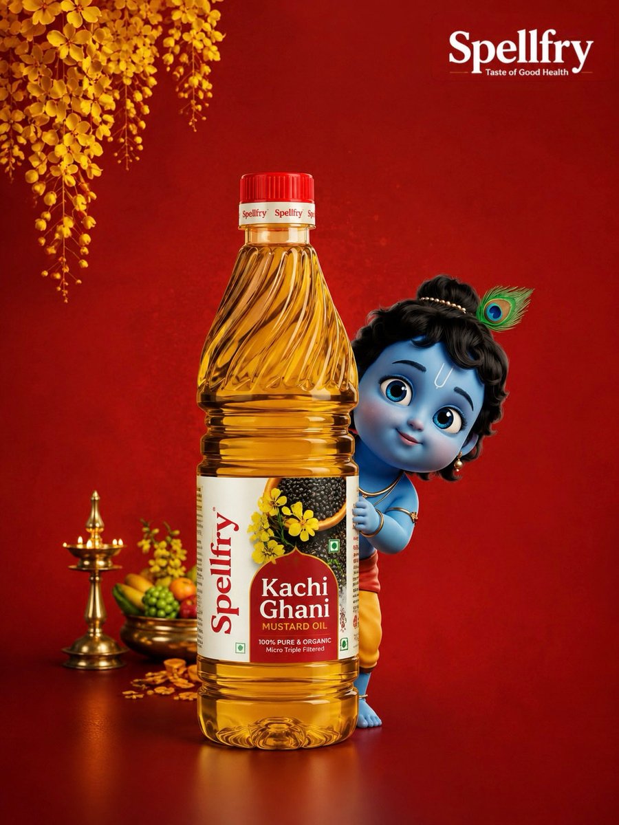spellfry's tweet photo. Happy Janmashtami to everyone! 🙏

Krishna's story carries a lot of themes around simplicity, purity, and doing things the right way — values that resonate with how we approach our work at Spellfry too.

#Janmashtami #Spellfry #EdibleOil #mustardoil #cookingoil #krishna https://t.co/yqTSDKxai1