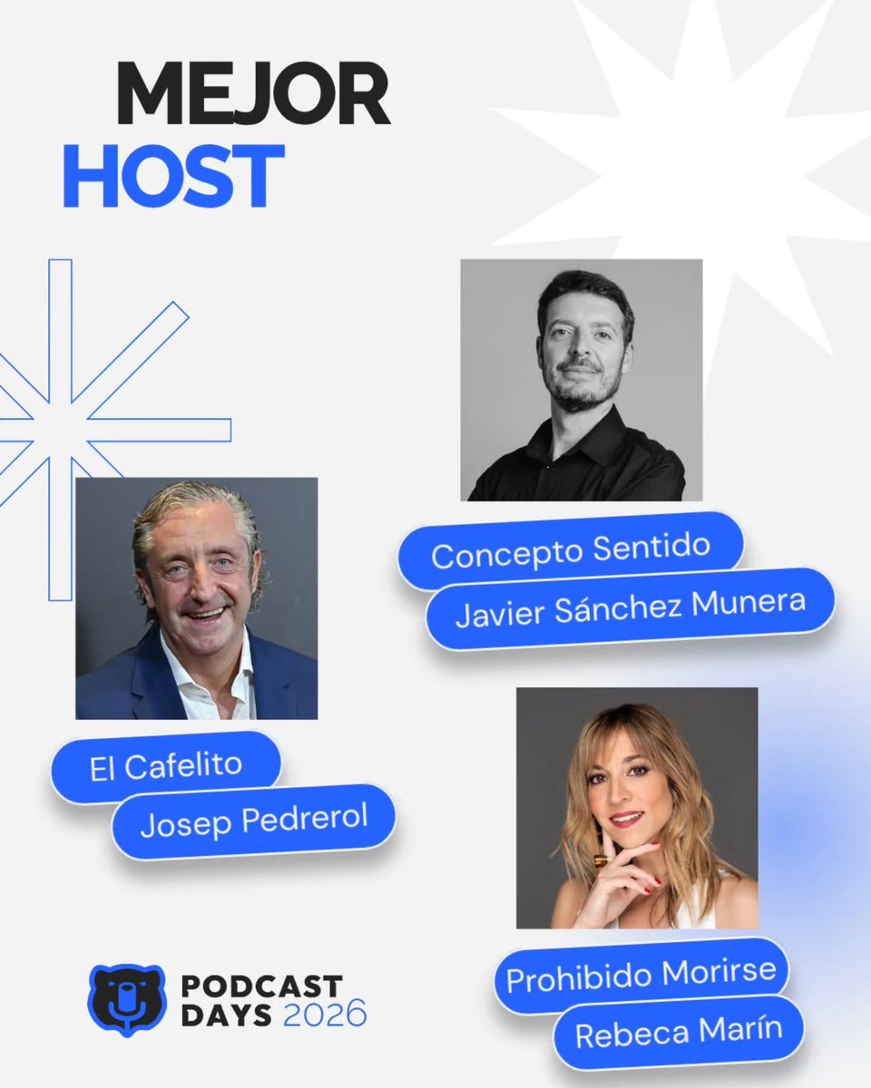 ivoox's tweet photo. ¡Una nominación que nos hace mucha ilusión! 🤩

@javimusic40, presentador de @podcastsentido, es finalista a Mejor Host en los @PodcastDays_ junto a @jpedrerol y @rebecmarin.

El ganador se conocerá el 22 de octubre en Madrid. ¡Enhorabuena y mucha suerte a todos! 🧡 https://t.co/XVzcGxI86F