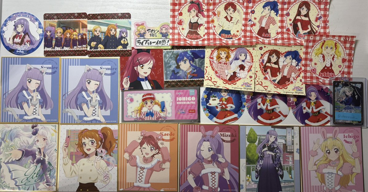 oborozuk_'s tweet photo. アイカツ　交換　譲渡

求: 固ツイ求リスト、同異種ユリカ様、〜定価+送料

譲: 画像(ツリーに続きます)

譲渡の場合、お値段ご提示よろしくお願いいたします🙇‍♀️
お気軽にお声掛けください🙇‍♀️ https://t.co/5Gzby3I1GT