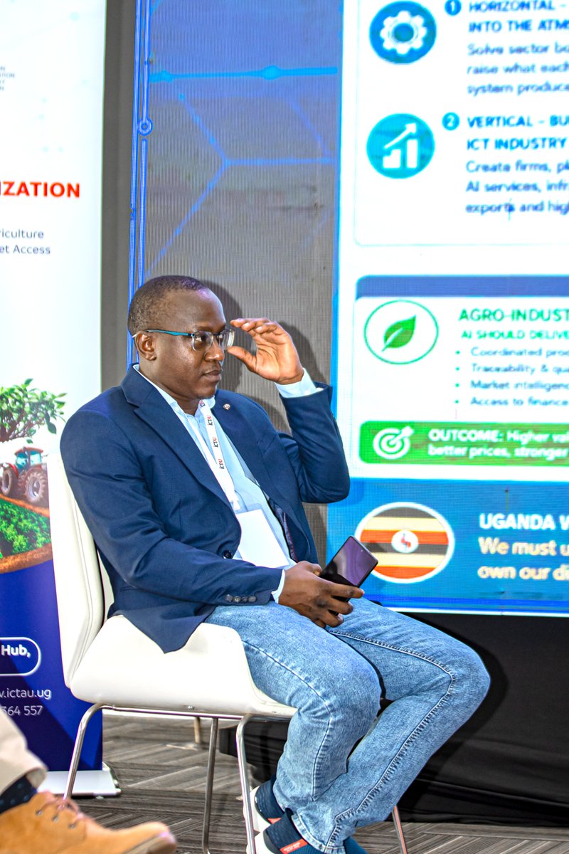 ICTAUg's tweet photo. Patrick Kadama challenged the conversation to look beyond technology itself and focus on the mindset, processes and systems needed to unlock the opportunities around us. 

He highlighted how resilient processes and BPO systems can help businesses respond to changing markets, particularly in agriculture, while creating alternative pathways for products, skills and talent. 

His message was a call to stop looking only at the problems before us and start asking what solutions they can create.

#NationalICTSummit