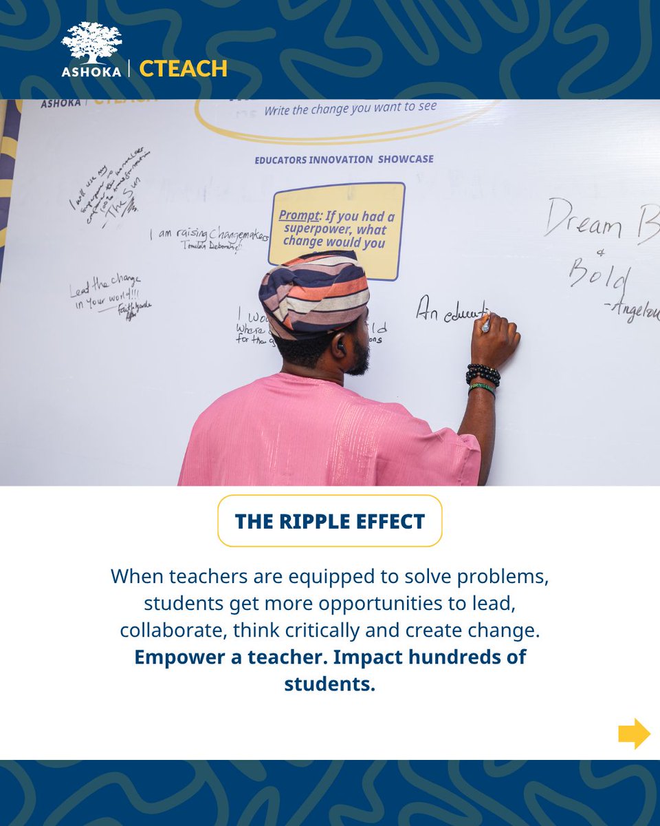 AshokaAfrica's tweet photo. The real story, however, is what happens after: when teachers have the confidence and tools to keep solving problems, students are given the opportunity to lead and create change as well.

#EducatorsInnovationShowcase #ChangemakerTeachers #EducationInnovation #AshokaAfrica https://t.co/Uk67qnGF4k