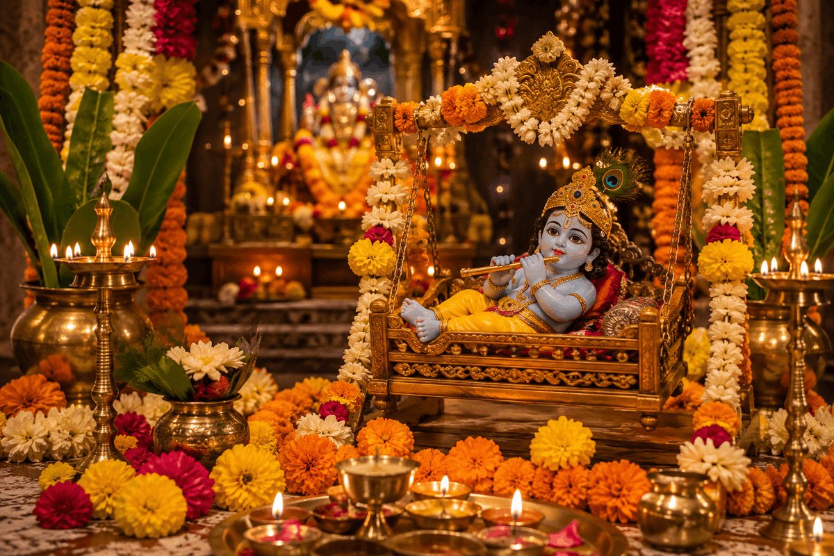 PreciousBarkat's tweet photo. शुभ जन्माष्टमी!
श्रीकृष्ण की कृपा से आपके जीवन में प्रेम, शांति और खुशियों की बरसात हो।
राधे-राधे!
जय श्री कृष्ण! 🙏🙂 https://t.co/i02jFMGITQ