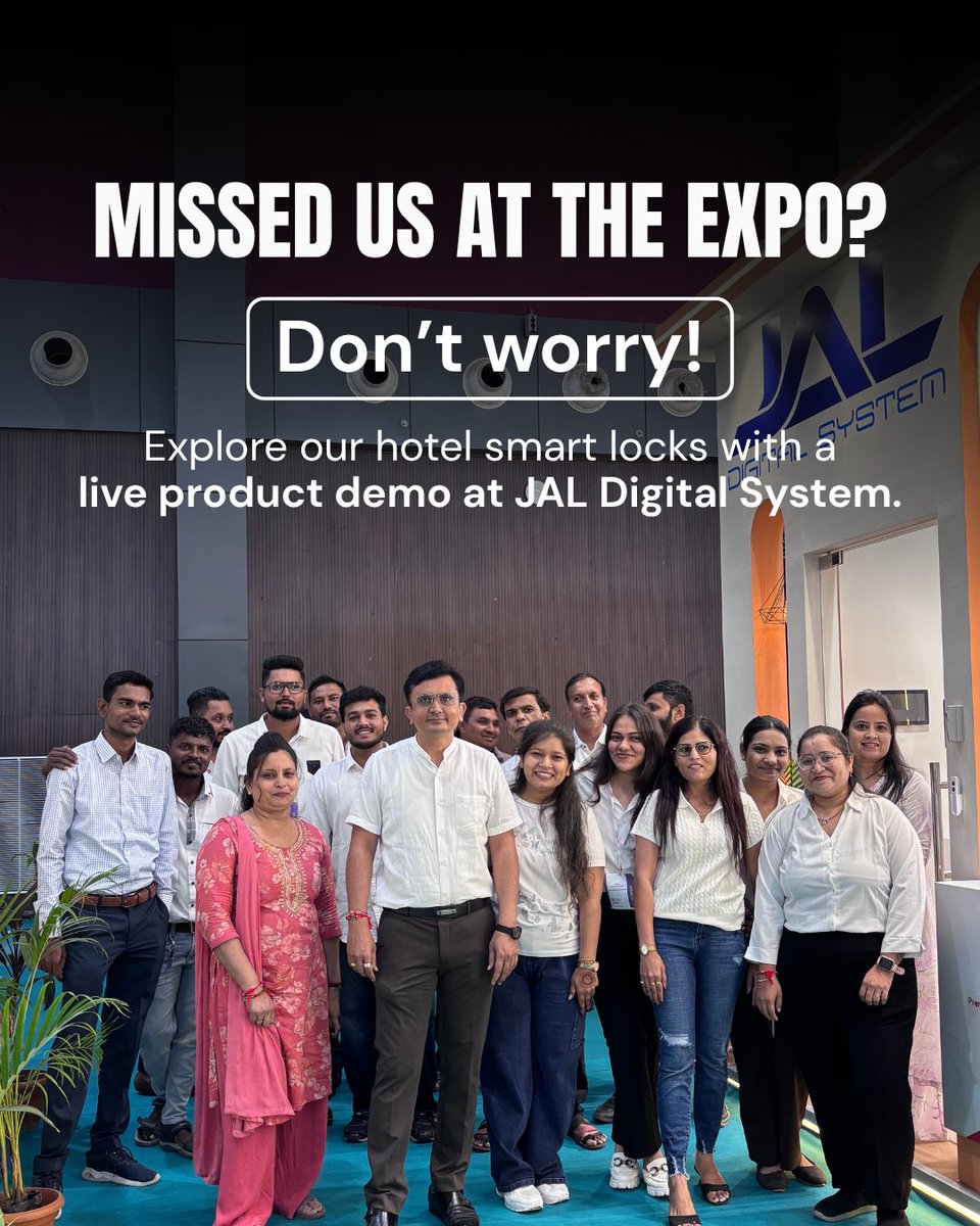 DigitalJal's tweet photo. ✨ 3 DAYS. COUNTLESS CONVERSATIONS. ONE INCREDIBLE EXPERIENCE.
Thank you to everyone who visited JAL Digital System at Stall H-183, explored our premium hotel lock solutions, and connected with us.

#JALDigitalSystem #WorldOfHospitality #HospitalityExpo https://t.co/dnU9yyo4kw