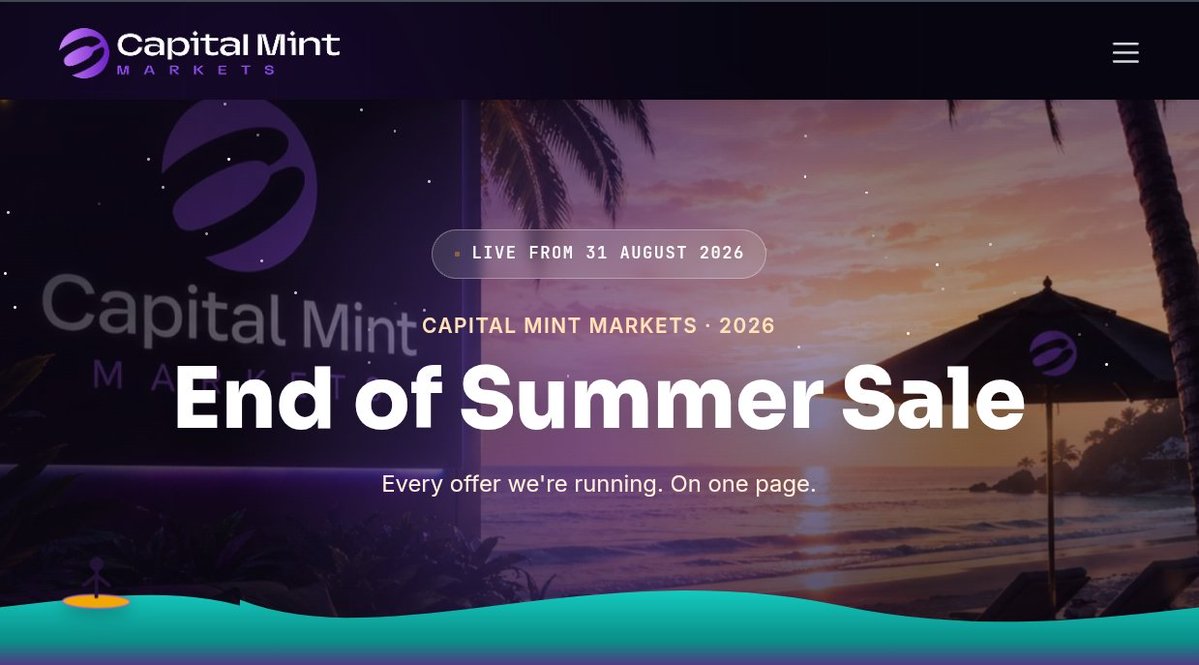 KaluaFX's tweet photo. Summer may be ending but the deals are still ON

@CapitalMintMkt End of Summer Sale is live

> Minty Flash from $9.99
> 50% OFF + BOGO on Instant Funding
> 35% OFF on One Step & Two Step

If you have been waiting for the right time to start your next funded challenge this might be it

Don’t miss the limited time offers
