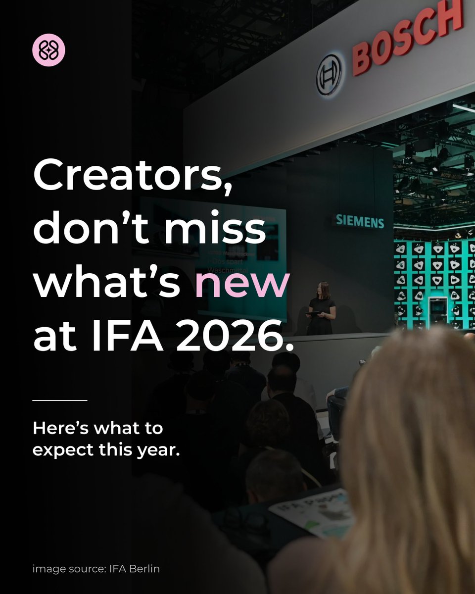 dei_nai's tweet photo. Creators are getting more space at IFA 2026. 🎥
The Content Creation area is 70% larger, spans two halls for the first time, and puts more creator tech in focus — from drones to AI-powered editing.
Here’s what’s new 👇
#IFA2026 #CreatorTech https://t.co/MBKxEPnn4O